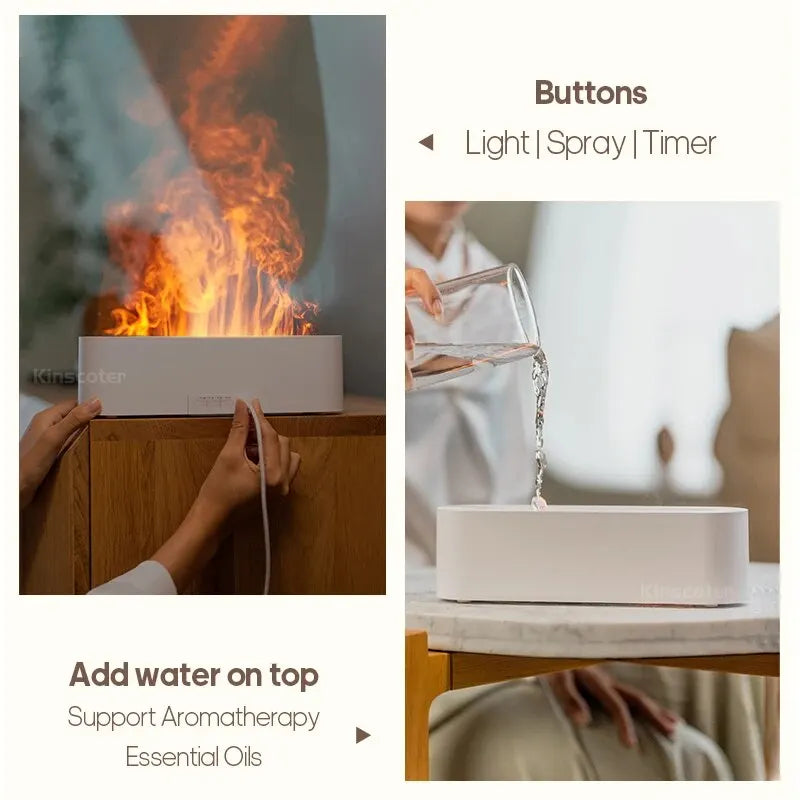 FLAME AROMA DIFFUSER HUMIDIFIER Style and Sanctuary