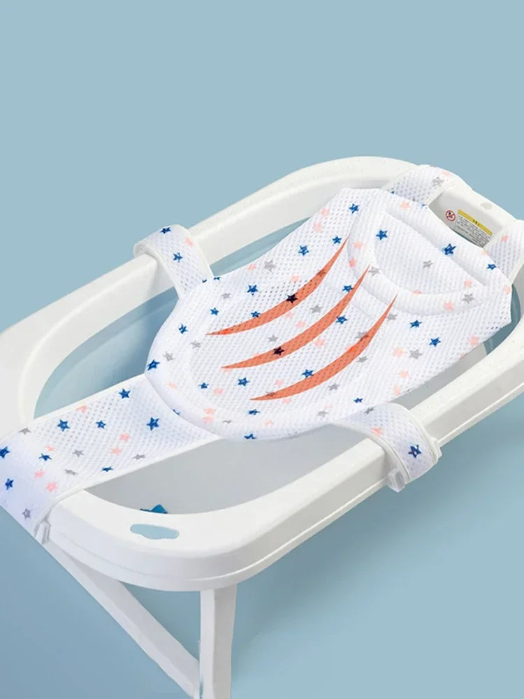 Adjustable Baby Bath Net – Anti-Slip Newborn Bathtub Support Cushion